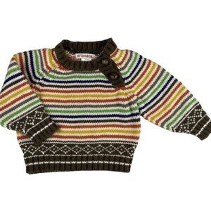 Krickets Striped Multicolour Pullover Raglan Sleeve Sweater Size 12 Months